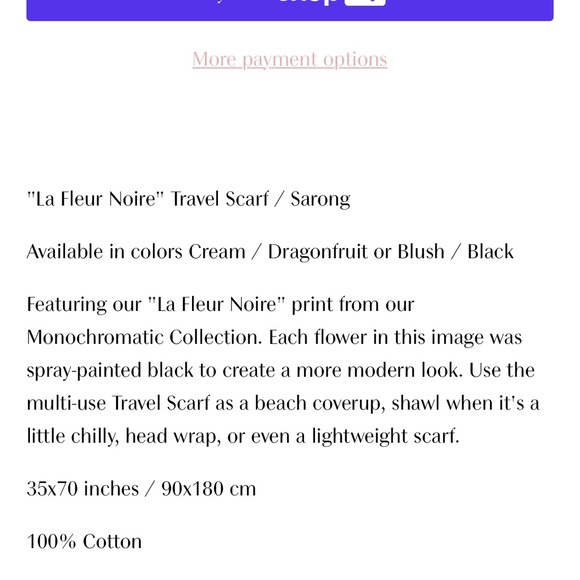 Lola Pilar La Fluer Noire Travel/Sarong - Pink & Black - Picture 7 of 10